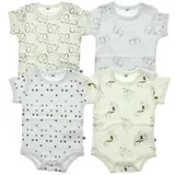 Pippi made with love PIPPI Unisex Baby Body SS AO-printed (4-pack) Formender Body, White, 104 - 104