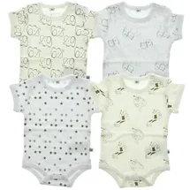 Pippi made with love PIPPI Unisex Baby Body SS AO-printed (4-pack) Formender Body, White, 104 - 104