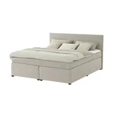 deinbett Boxspringbett mit Matratze und Topper H3 Duke ¦ beige ¦ Maße (cm): B: 187 H: 104