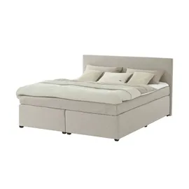 deinbett Boxspringbett mit Matratze und Topper H3 Duke ¦ beige ¦ Maße (cm): B: 187 H: 104