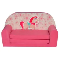 FORTISLINE Kindersitzgruppe Kindersofa "MINI" Kindercouch zum Aufklappen W386 rosa