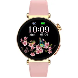 knauermann Neo 2 Rund 40 mm Gold Lederarmband Rose