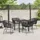 vidaXL 5-teiliges Garten-Esszimmer-Set mit Kissen Schwarz Poly Rattan