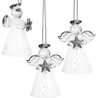 SIKORA BS155 Engel Christbaumschmuck Glas Figur Weihnachtsbaum Anhänger 3er Set