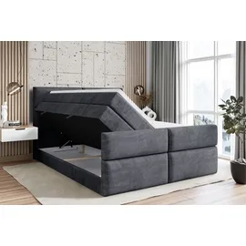 altdecor Boxspringbett BOXI3-Z KING - 160x200 - H3/H4 - Dunkelgrau