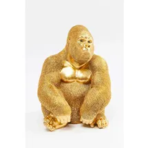 Kare Design Deko Figur Monkey Gorilla Side Medium goldfarben