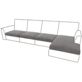 Rosnek Sofahusse Sofa Sitzbezug,Samt Sitzkissenbezug, Stretch,Schonbezug, Stretch Elastic Chaise Loung Sofahusse grau