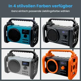 Soundmaster DAB80SG Baustellenradio mit DAB+/UKW Bluetooth Akku