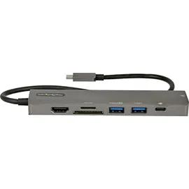 Startech StarTech.com USB-C Multiport Adapter - USB-C auf 4K 60Hz HDMI 2.0, 100W Power Delivery Pass-Through, SD/MicroSD, 2 Port USB 3.0 Hub, GbE - USB-C Mini Dock - 30cm langes Kabel (DKT30CHSDPD1)
