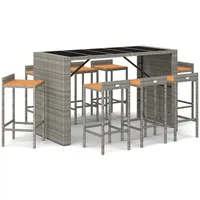 vidaXL Gartenbar-Set 9-tlg. Grau