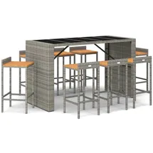 vidaXL Gartenbar-Set 9-tlg. Grau
