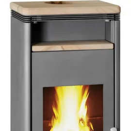 Wamsler Orpheus Kaminofen Stahl Grau/Abdeckplatte Sandstein