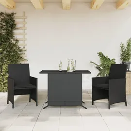vidaXL Bistro-Set 3-tlg. Schwarz
