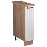 Vicco Apothekerschrank Fame-Line, Weiß Landhaus/Goldkraft Eiche, 20 cm, AP Eiche (1-St) weiß