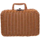 Kisangel Retro Handgewebte Aufbewahrungsbox Im Koffer-Stil Dekoratives Vielseitiges Design Für Hochzeit Fotografie Und Picknicks Mit Innenfutter Und Schloss