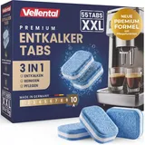 3-in-1 Entkalker für Kaffeevollautomaten & Kaffeemaschinen (55 Stück) - Entkalkungstabletten für Siemens EQ-Serie, Delonghi, Jura, Krups, Bosch, Miele, Melitta, Tassimo, WMF