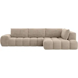 otto home Ecksofa OTTO HOME "AZITA L-Form, XXL 352 cm Designsofa in Bubble-Opitk", grau (taupe), B:352cm H:72cm T:210cm, 100% Polyester, Sofas, Ecksofa, lose Rückenkissen, traumhafte Steppung