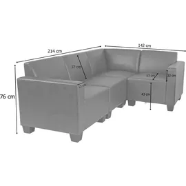 MCW Modular Sofa-System Couch-Garnitur Moncalieri 4-1, Kunstleder ~ schwarz