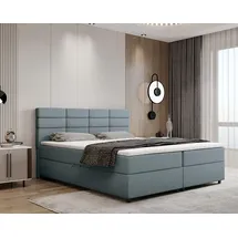 panda möbel Boxspringbett 180 x 200 cm Hellblau