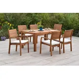 merxxhandels Batavia Set 13tlg.,6 Stapelsess.,6 Sitzaufl.,1Tisch