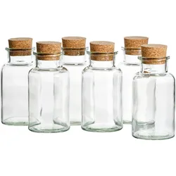 6er Set Gewürzgläser 300ml + Korken, Aufbewahrung von Tee, Kräutern & Gewürzen