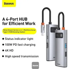 Baseus Metal Gleam Series 4-in-1 USB-C Hub,