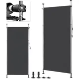 LEADZM Klemmmarkise Senkrechtmarkise 120x310 cm,Ausziehbar & Blickdicht, UV-Schutz 50+ & Wasserfest, Ohne Bohren mit Handkurbel für Garten, Terrasse, Balkon&Wohnzimmer,Anthrazit