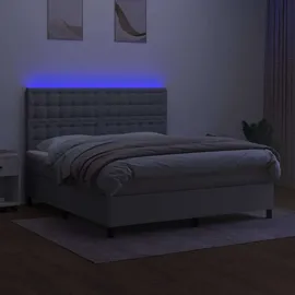 vidaXL Boxspringbett 180 x 200 cm Hellgrau