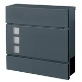 Songmics Briefkasten mit Schloss 10,5 cm x 37 cm x 36 cm Grau