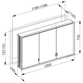 Keuco Royal Lumos Wandeinbau 120 cm silber eloxiert