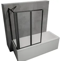 Schulte Duschabtrennung für Badewanne Smart, Höhe: 121 cm, 2-teilig mit Seitenwand, 68-71 cm, 3 mm Sicherheitglas Klar hell, Profil: Matt Schwarz