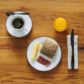 Mäser Nola Tafelservice 12-tlg. 6 Personen weiß mit schwarzem Rand