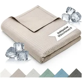 Blumtal Microfaserbettdecke Kühldecke Sommerdecke Bambus, selbstkühlende Decke, OEKO-TEX zertifizierte kühlende Decke für Sofa, Sommer & Reisen braun 100 cm x 120 cm