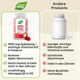 Nature's Way Apfelessig Gummies 1000 mg mit Vitamin B12 und Folsäure 60 St.