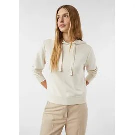 Comma, Sweatshirt mit Kapuze Schmucksteinchen Beige 46