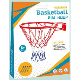 Relaxdays Basketballkorb 45cm zur Wandmontage, & Dübel, Outdoor geeignet, Ø: 45 cm, Basketballring Eisen, orange