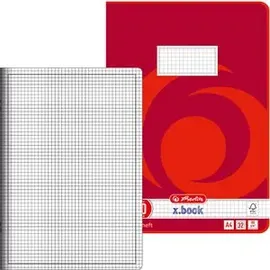 Herlitz Schulheft x.book Lineatur 40 kariert DIN A4 Rand rundum, 32 Blatt, 1 St.