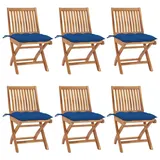 vidaXL Gartenstuhl 6 St. 6 x 6 x 6 cm blau
