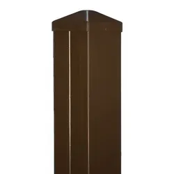 Zaunpfosten Aubing 7 x 7 - Zaunpfahl aus Aluminium, Braun - stabiler Zaunpfeiler - für frostresistente Zäune im Garten & Grundstück