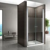 iflair Lima Duschtür rechts 100 x 195 cm grau teilsatiert 6 mm ESG DTMF 195