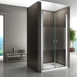 iflair Lima Duschtür rechts 100 x 195 cm grau teilsatiert 6 mm ESG DTMF 195