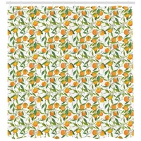 ABAKUHAUS Duschvorhang 175 x 240 cm grün orange