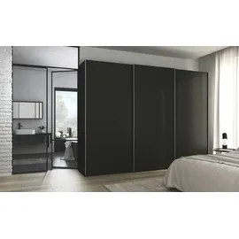 meinSchrank Schwebetürenschrank Regina 301 x 223 x 68 cm Weiß/Beige/Grau/Schwarz