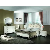 Xlmoebel Schlafzimmer-Set Neues Set für Schlafzimmer: Klassische Luxusmöbel mit Design-Bett, (3tlg.Schlafzimmer Set (Bett + 2x Nachttische), Hergestellt in Italia weiß