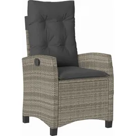 vidaXL 5-teiliges Garten-Esszimmer-Set mit Kissen - graues Poly-Rattan