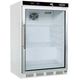 Kühlschrank FOSSA | 1x abschließbare Glastür + LED | 130 Liter, HxBxT 85,5x60x58,5cm | +2/+8°C | Weiß | + CHEFGASTRO Geschirrtuch