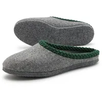 Pantoffelmann Filzpantoffel Herren Damen Hausschuh Filzlatschen superdicke Filzsohle Pantoffel (1 Paar) Filzpantoffeln, Gästepantoffel besonders leicht grau 36 EU