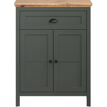 trendteam Kommode Stanton in grün und Eiche Landhaus Flur Diele 77 x 102 cm - tannengrün, Eiche
