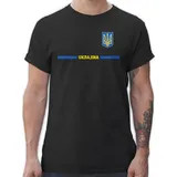 Shirtracer T-Shirt Ukraine Trikot Wappen, Україна mit Stolz, Ukrainisches Fan-Motiv 2026 Fussball WM Fanartikel schwarz S