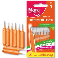 Interdentalbürsten ISO 1 ORANGE - Zahnzwischenraumbürsten zur Zahnreinigung Zwischenräume - Dentalbürsten Zahnpflege - Interdentalbürsten - Bürsten für Zahnzwischenräume von MARA EXPERT (8 Stück)